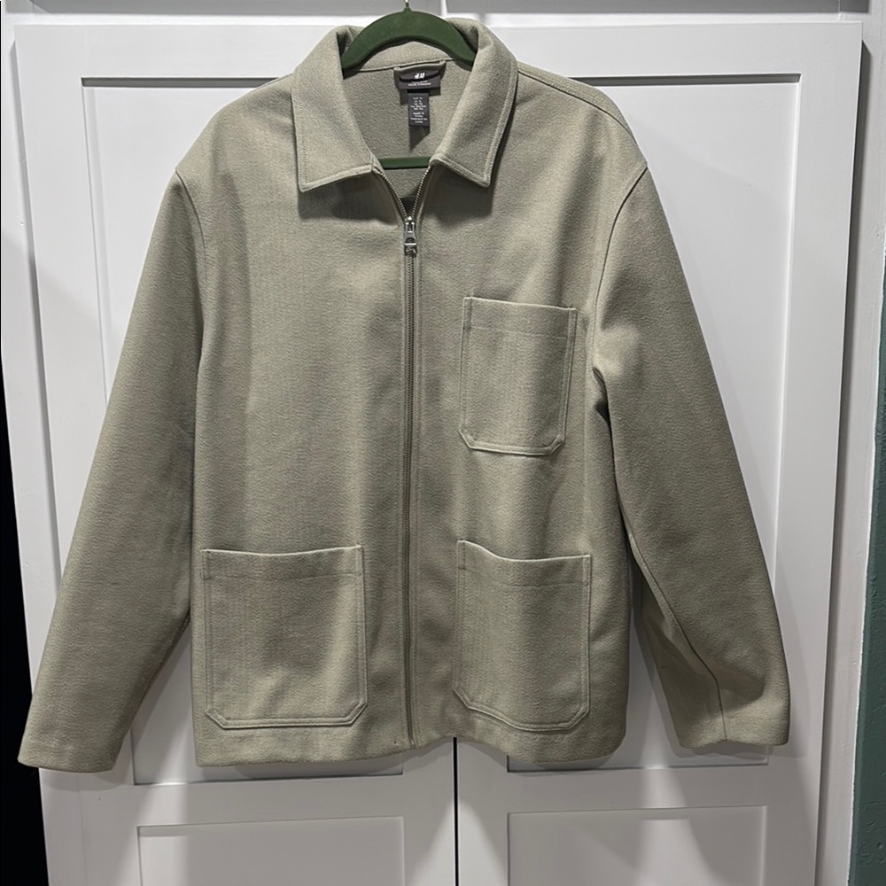 Tan Lightweight Shirt Jacket with Classic Collar